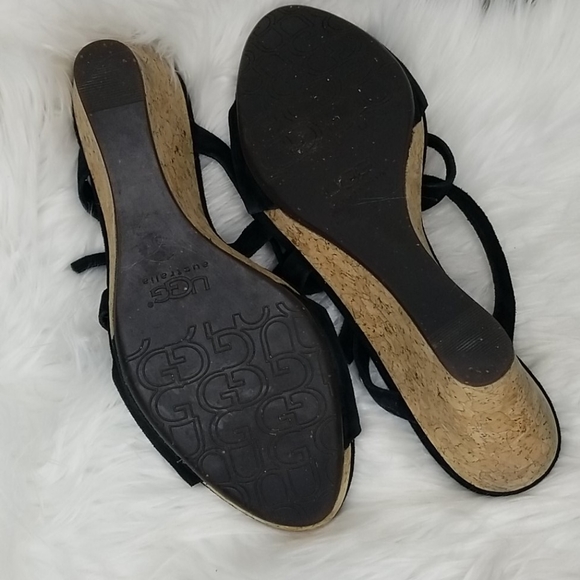 Ladies UGG Jullita suede cork wedges great cond - Picture 6 of 6